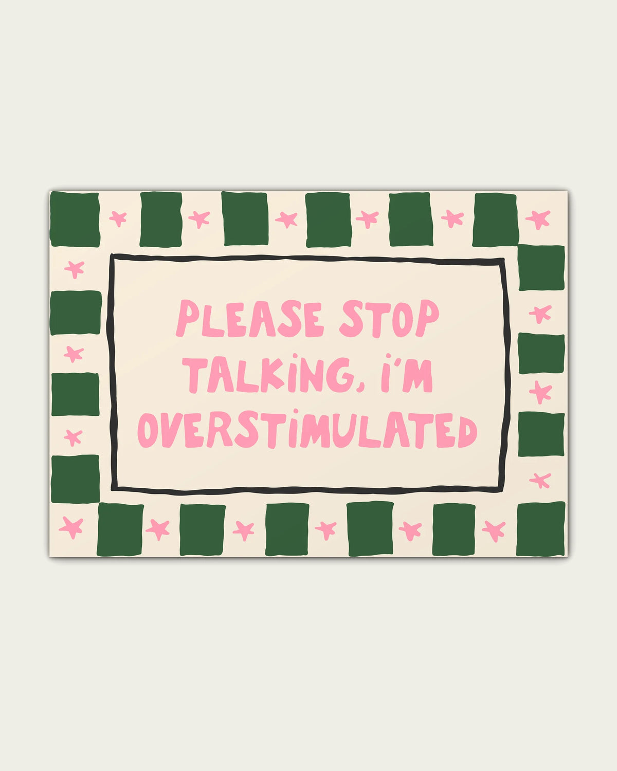 Hunter-Green-&-Blush-Pink/Unframed