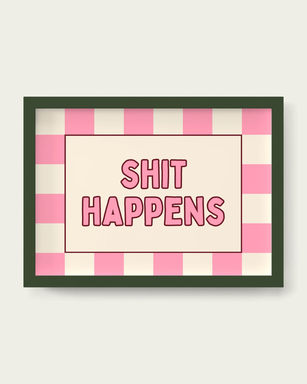 Blush-Pink/Dark Green