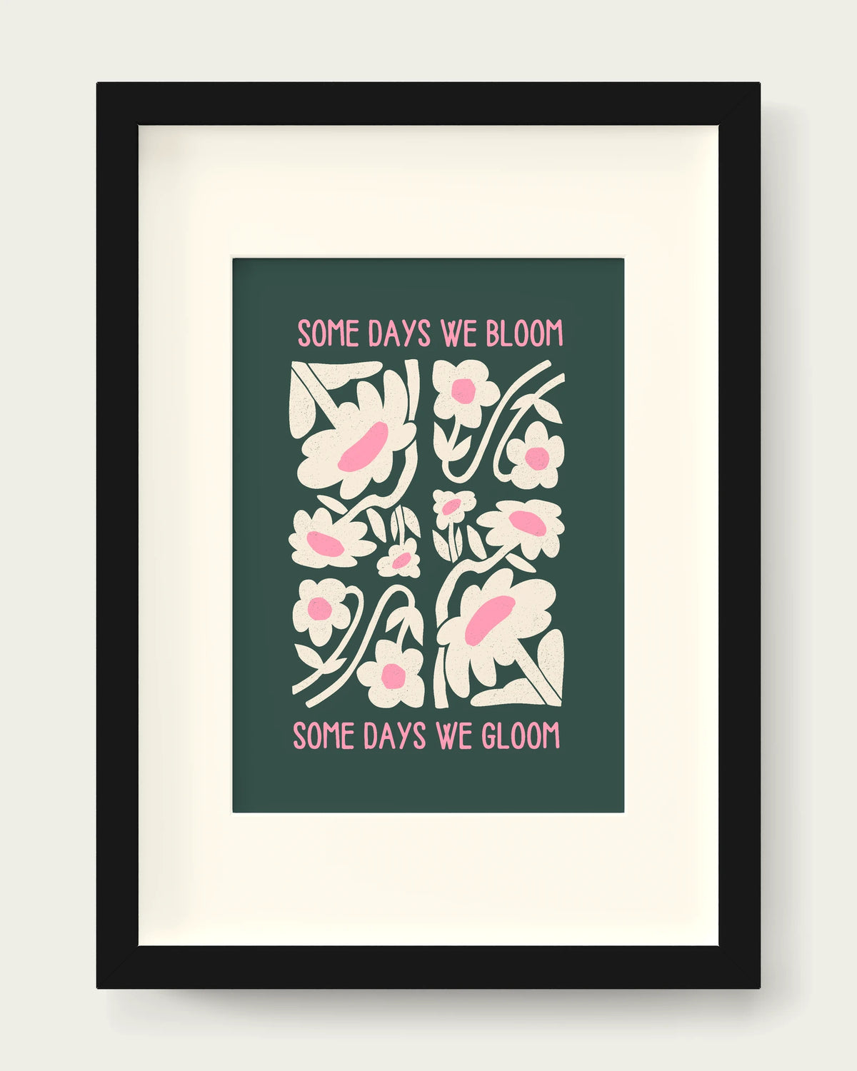 Forest-Green-&-Blush-Pink/Black+mount