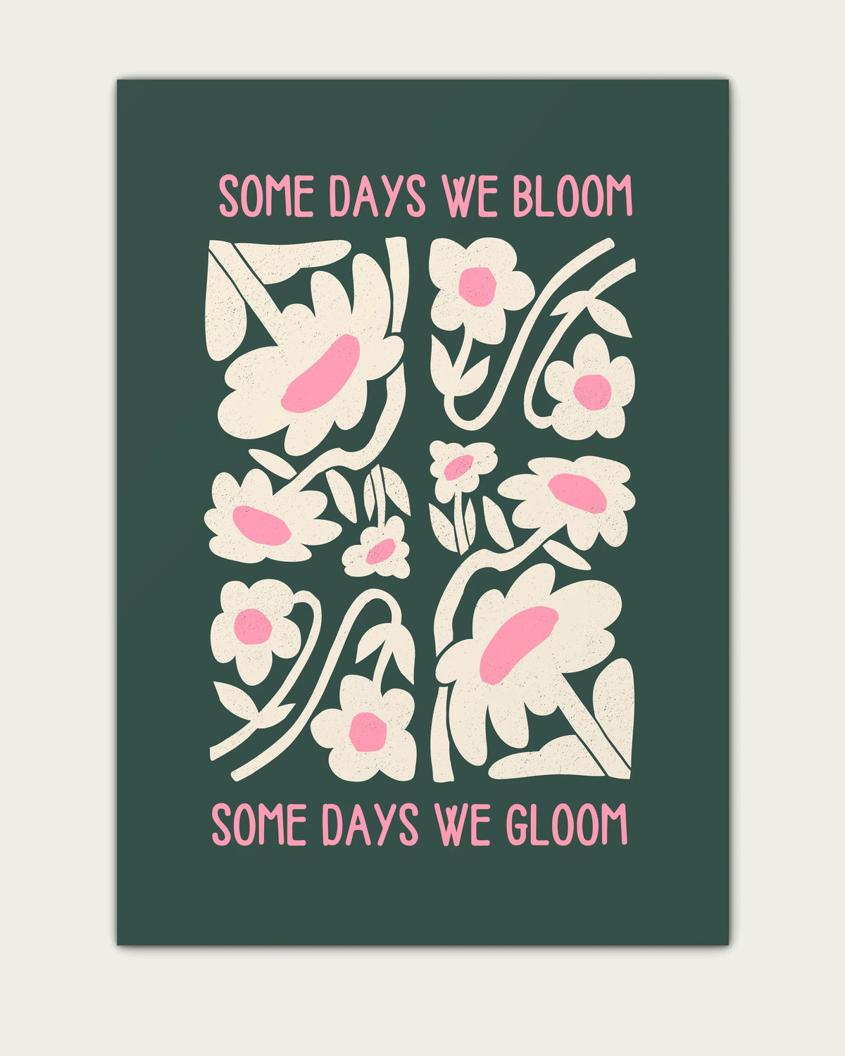 Forest-Green-&-Blush-Pink/Unframed