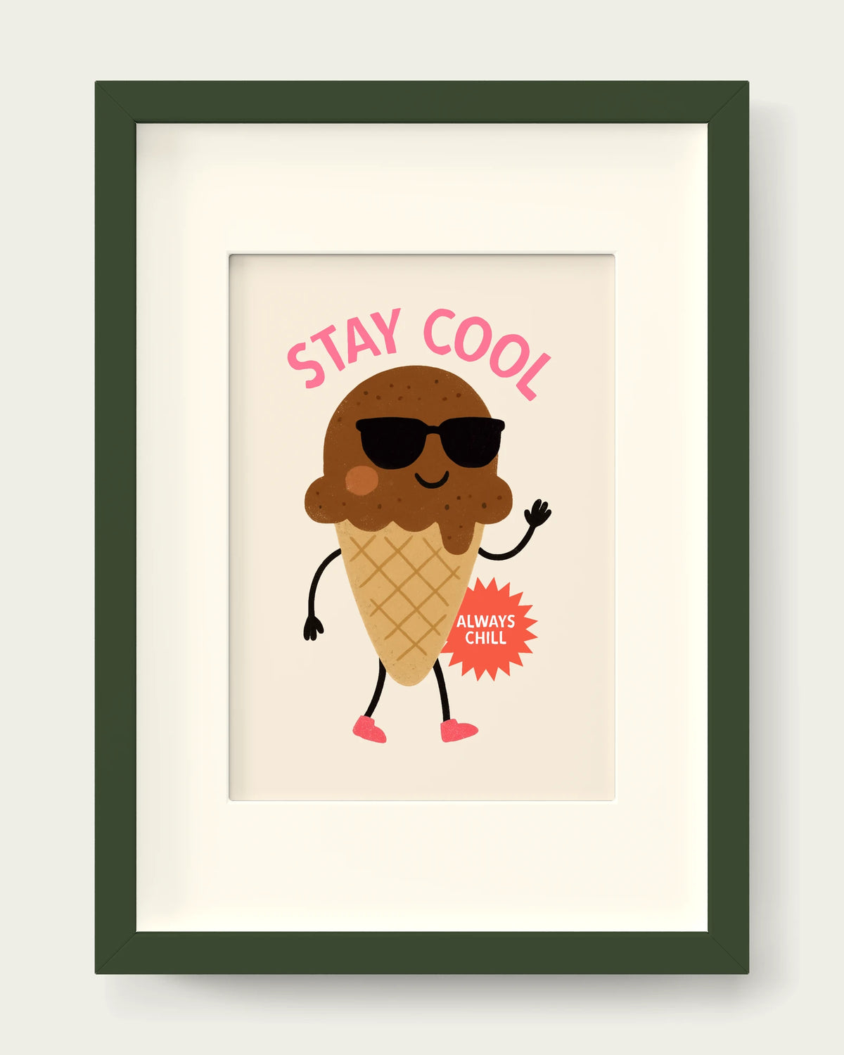 Blush-Pink/Dark Green+mount