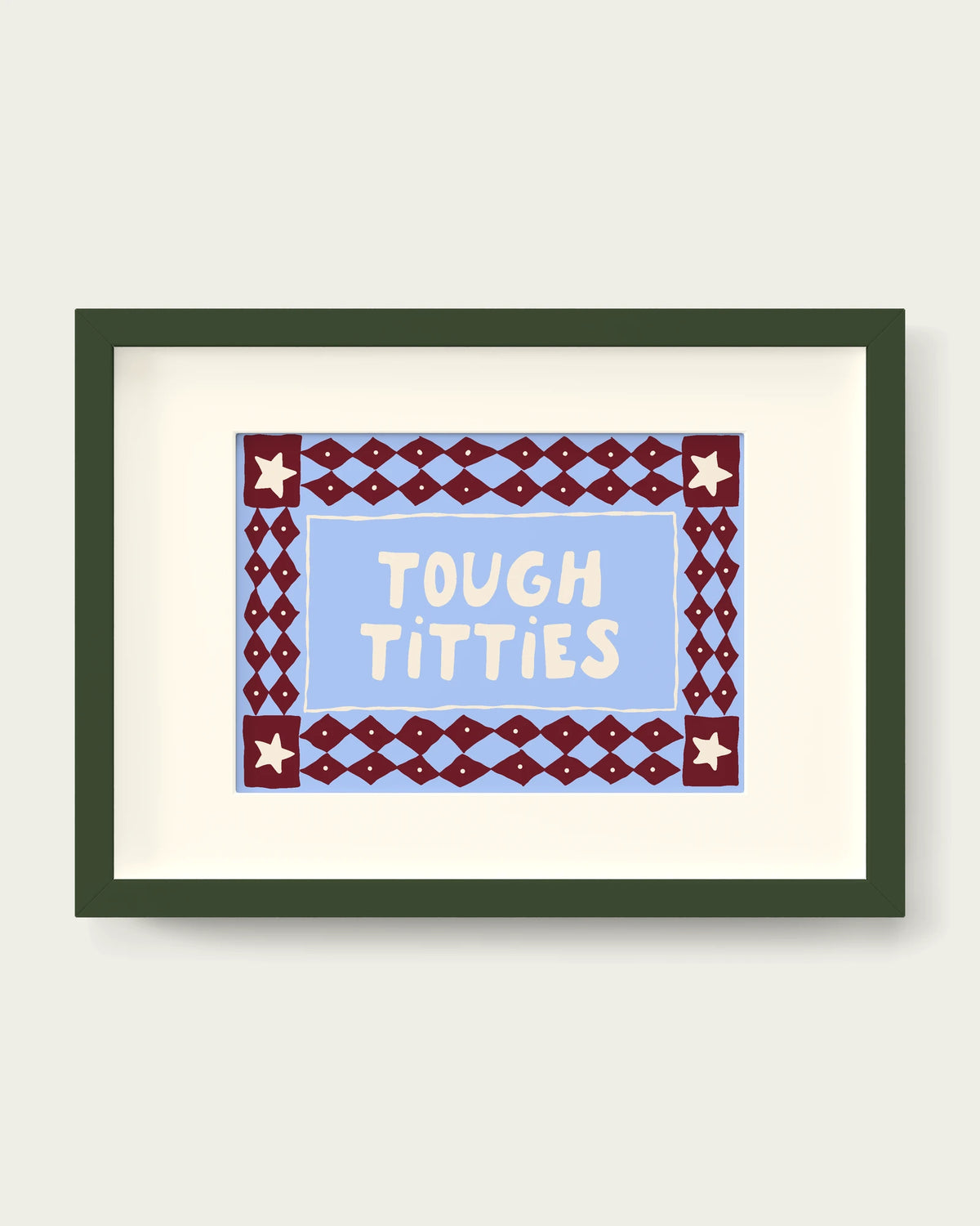 Plum-&-Cornflower/Dark Green+mount