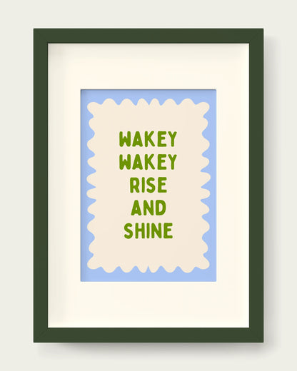 Pear-&-Cornflower/Dark Green+mount