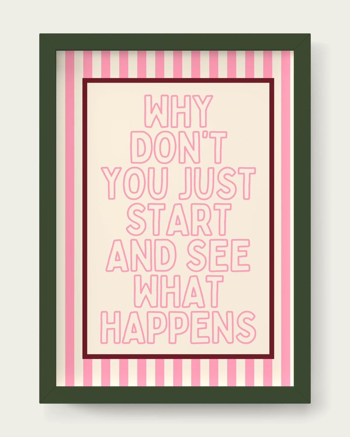 Blush-Pink/Dark Green