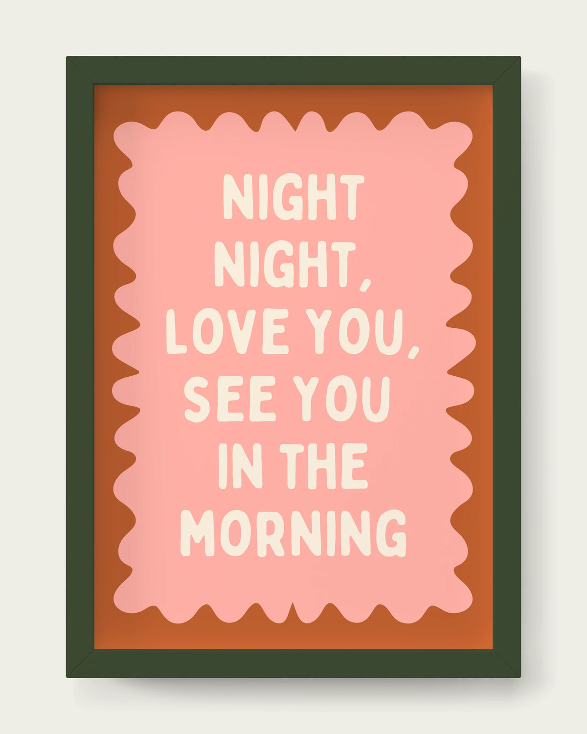 Peach-&-Rust/Dark Green