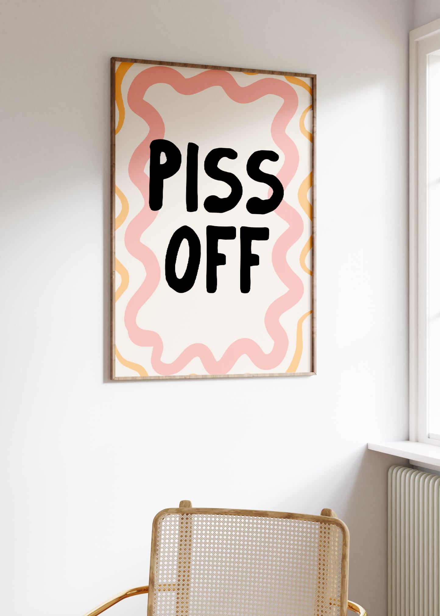 Piss Off | Peach, Orange and Black | Art Print