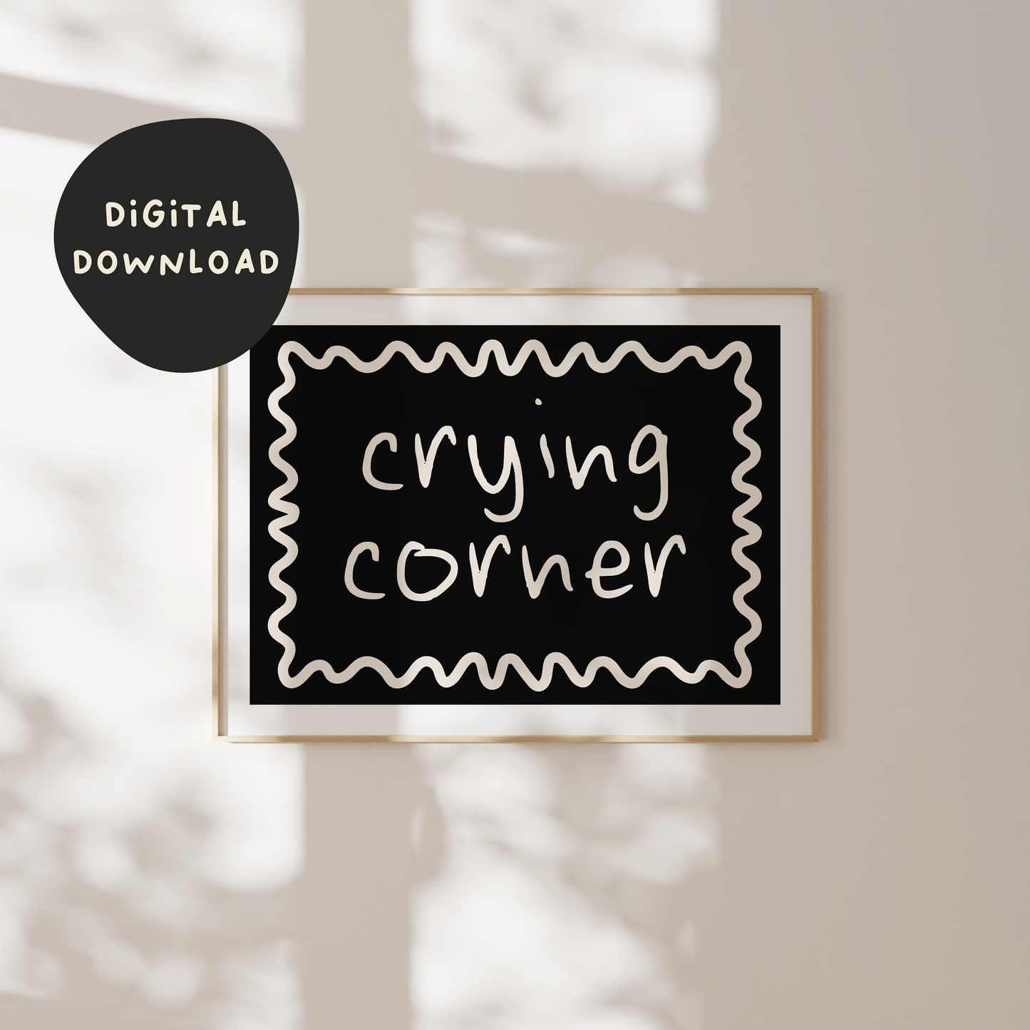 Digital Download | Crying Corner | Landscape | Cream and Black