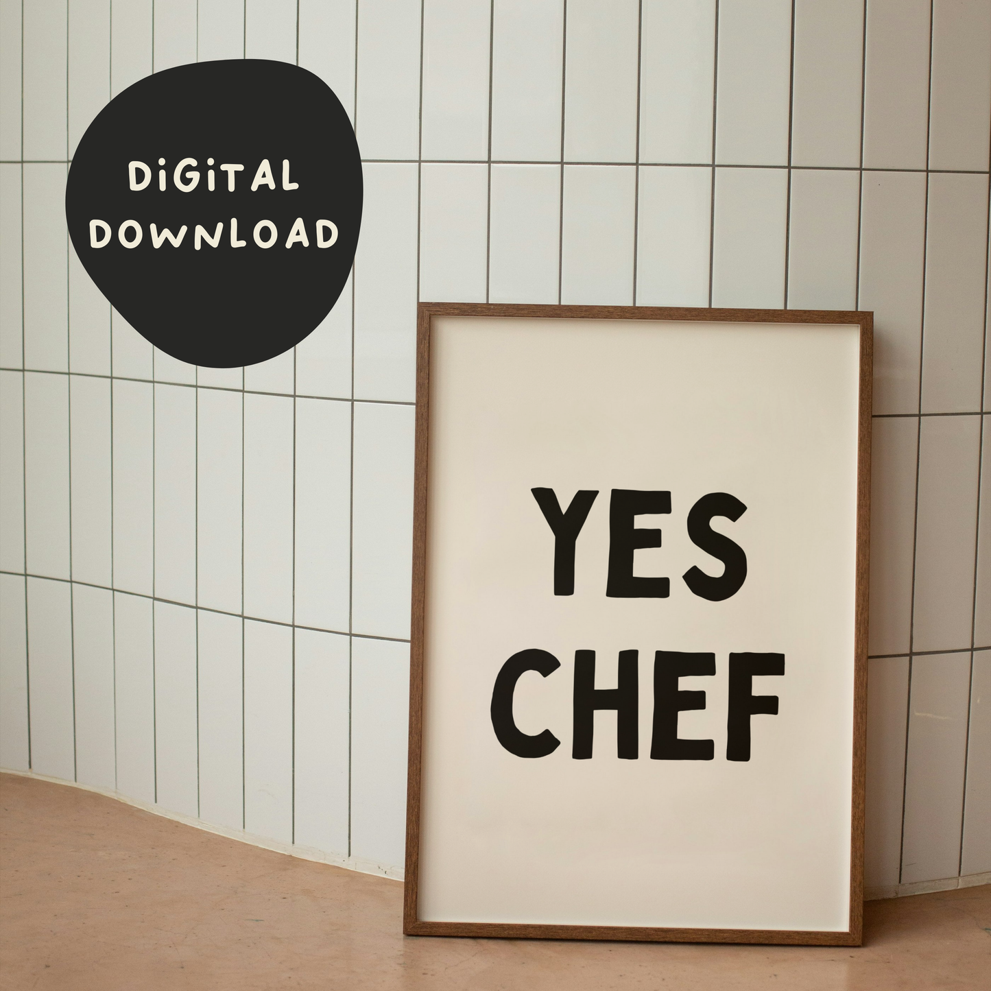 Digital Download | Yes Chef | Black and Cream