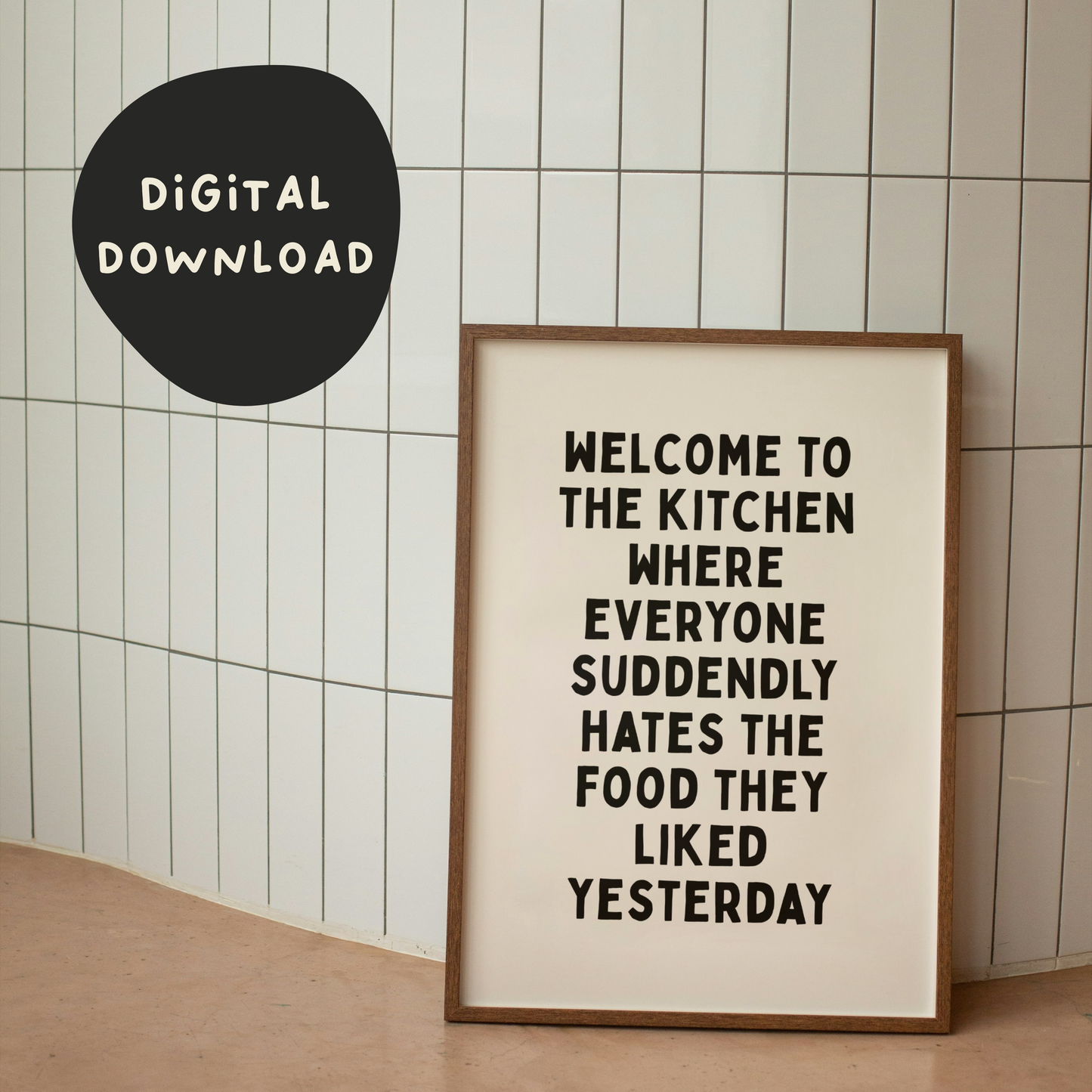 WISDOM & WONDER X HEY WONDER | Digital Download | Welcome To The Kitchen | Black and Cream