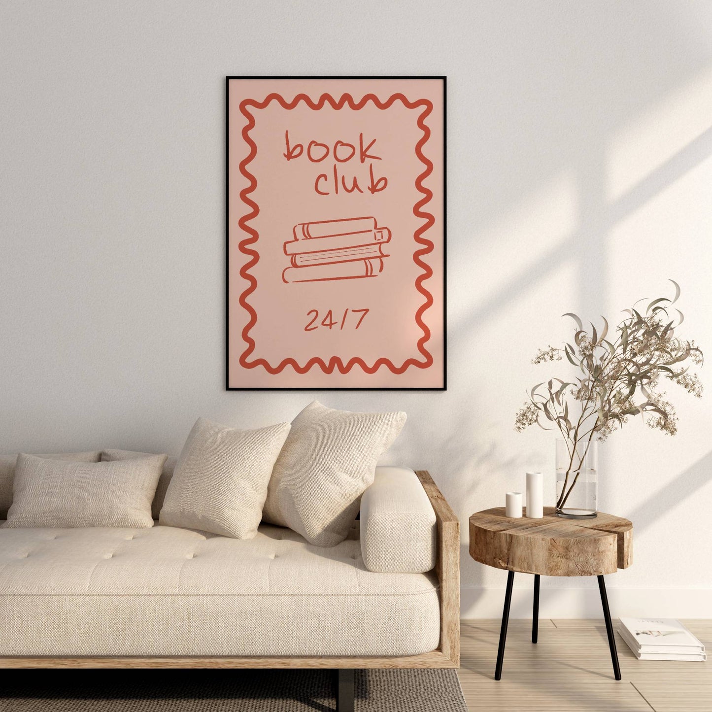 Book Club | Red and Pink | Art Print