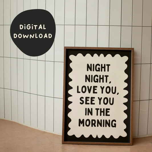 Digital Download | Night Night Love You | Black and Cream