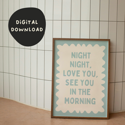 Digital Download | Night Night | Seafoam and Cream