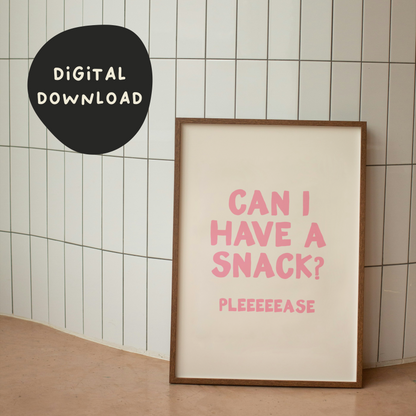 WISDOM & WONDER X HEY WONDER | Digital Download | Can I Have A Snack? Please | Blush and Cream