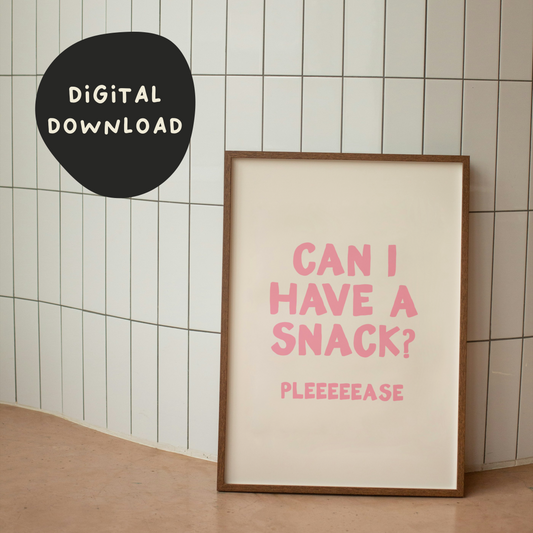 WISDOM & WONDER X HEY WONDER | Digital Download | Can I Have A Snack? Please | Blush and Cream