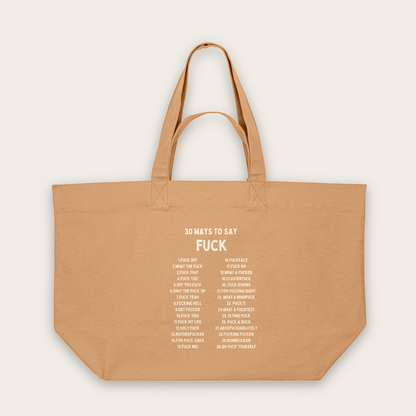 30 Ways To Say Fuck | Tote Bag in Latte (18431_30-Ways_STAU117_Latte_Tote-Bag_Mockup.png)