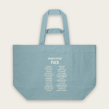 30 Ways To Say Fuck | Tote Bag in Pebble Blue (18433_30-Ways_STAU117_Pebble-Blue_Tote-Bag_Mockup.png)