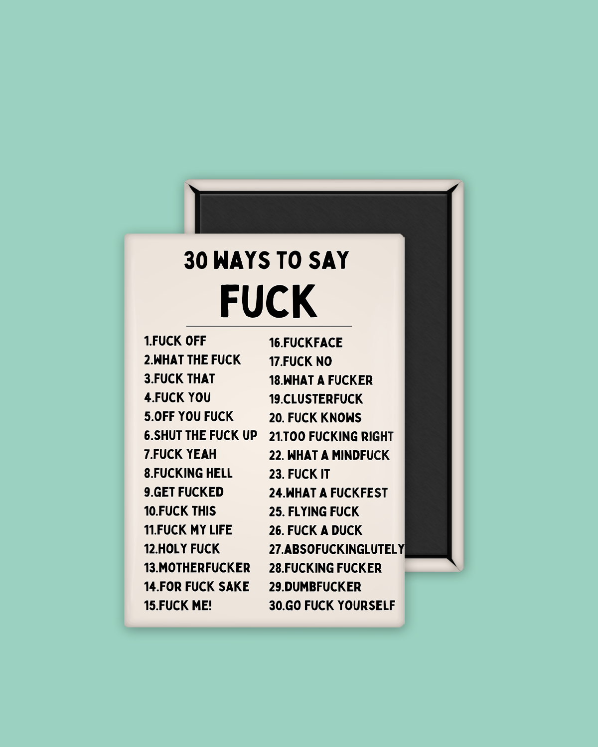 30 Ways To Say Fuck | Ceramic Magnet