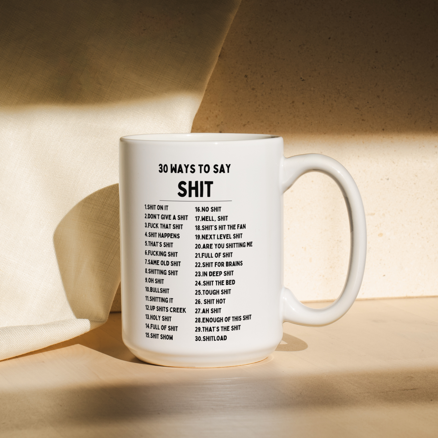 30 Ways To Say Shit | Mug