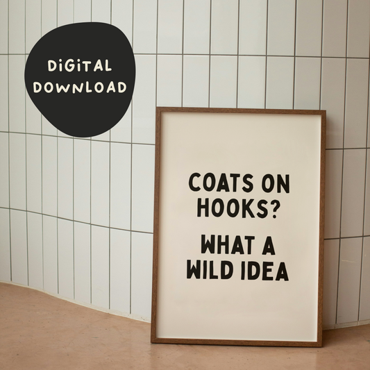 WISDOM & WONDER X HEY WONDER | Digital Download | Coats On Hooks? | Black and Cream