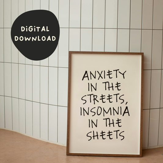 Digital Download | Anxiety In The Streets | Black and Cream