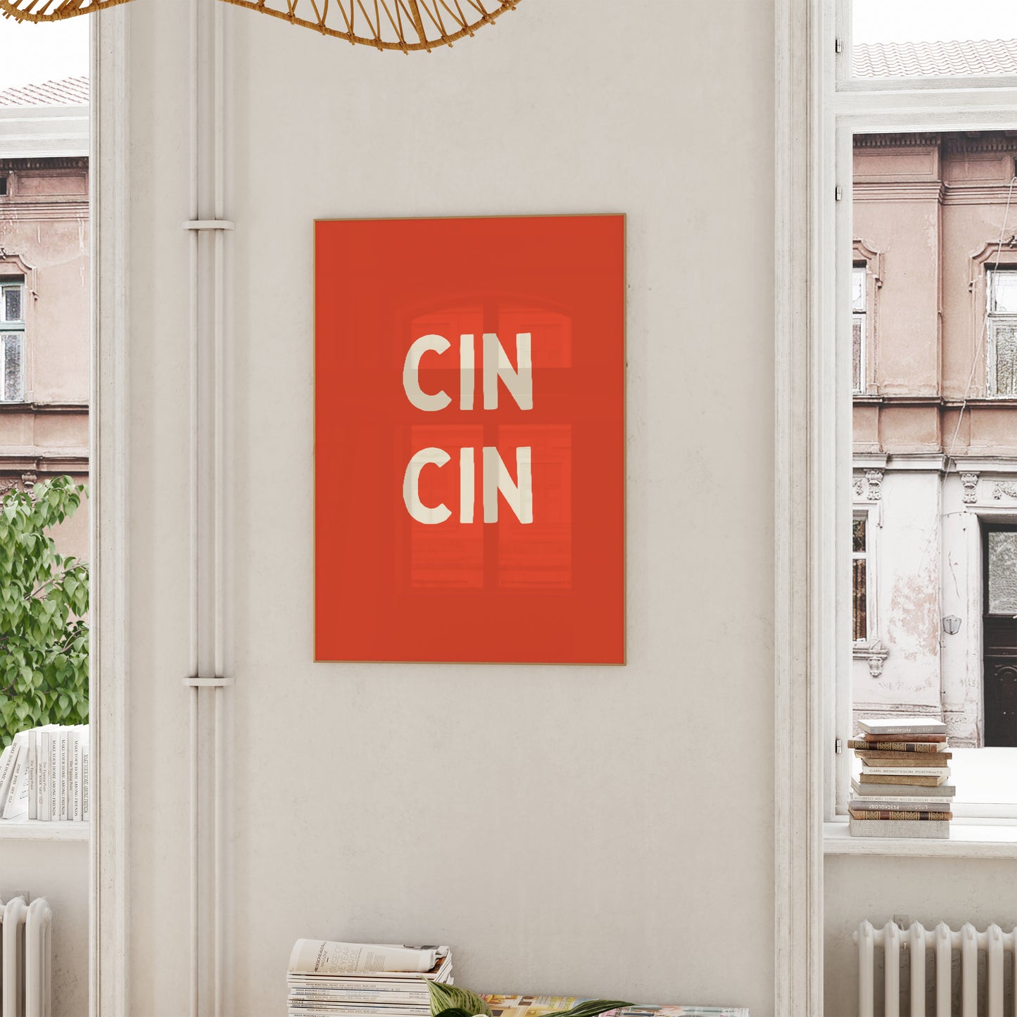 Cin Cin | Cream and Red | Art Print