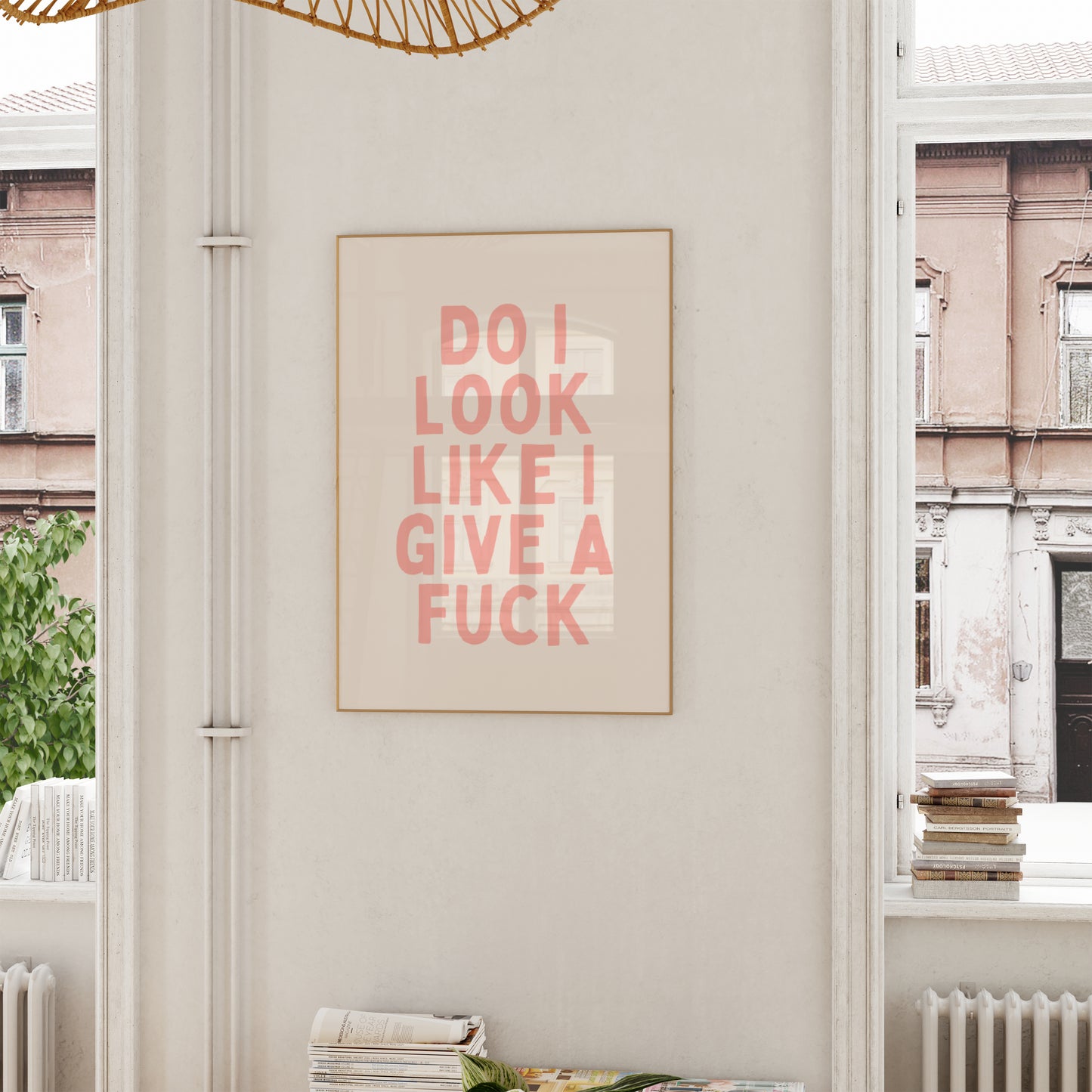 Do I Look Like I Give A Fuck | Peach and Cream | Art Print