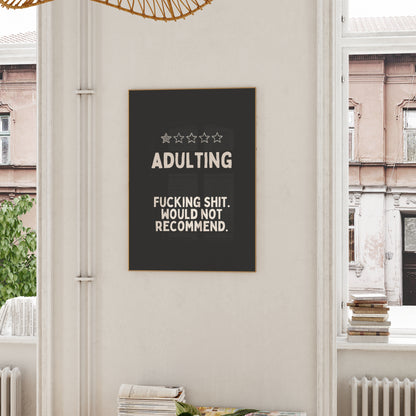 Adulting | Cream and Charcoal | Art Print