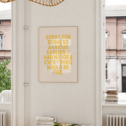 Sorry For Being So Anxious Earlier | Yellow and Cream | Art Print