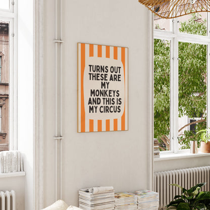 Turns Out These Are My Monkeys | Orange and Cream | Art Print