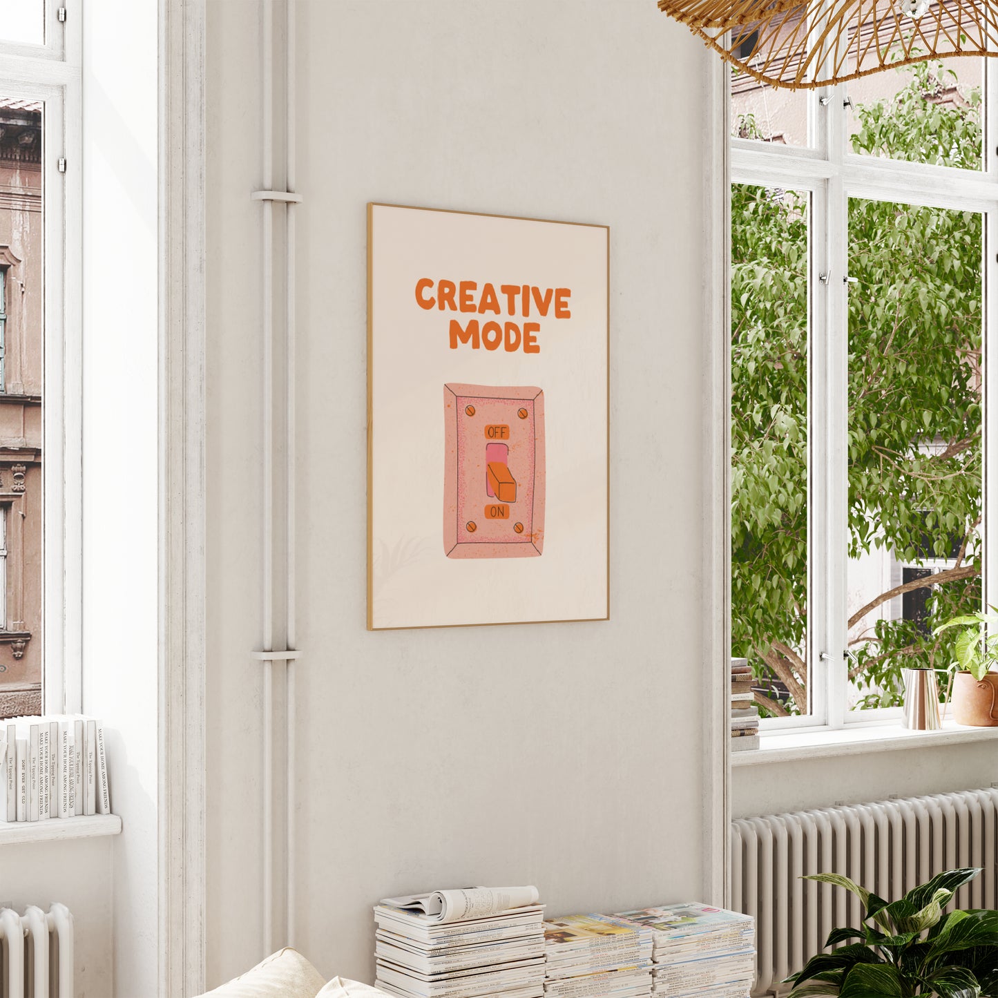 Creative Mode | Orange and Cream | Art Print