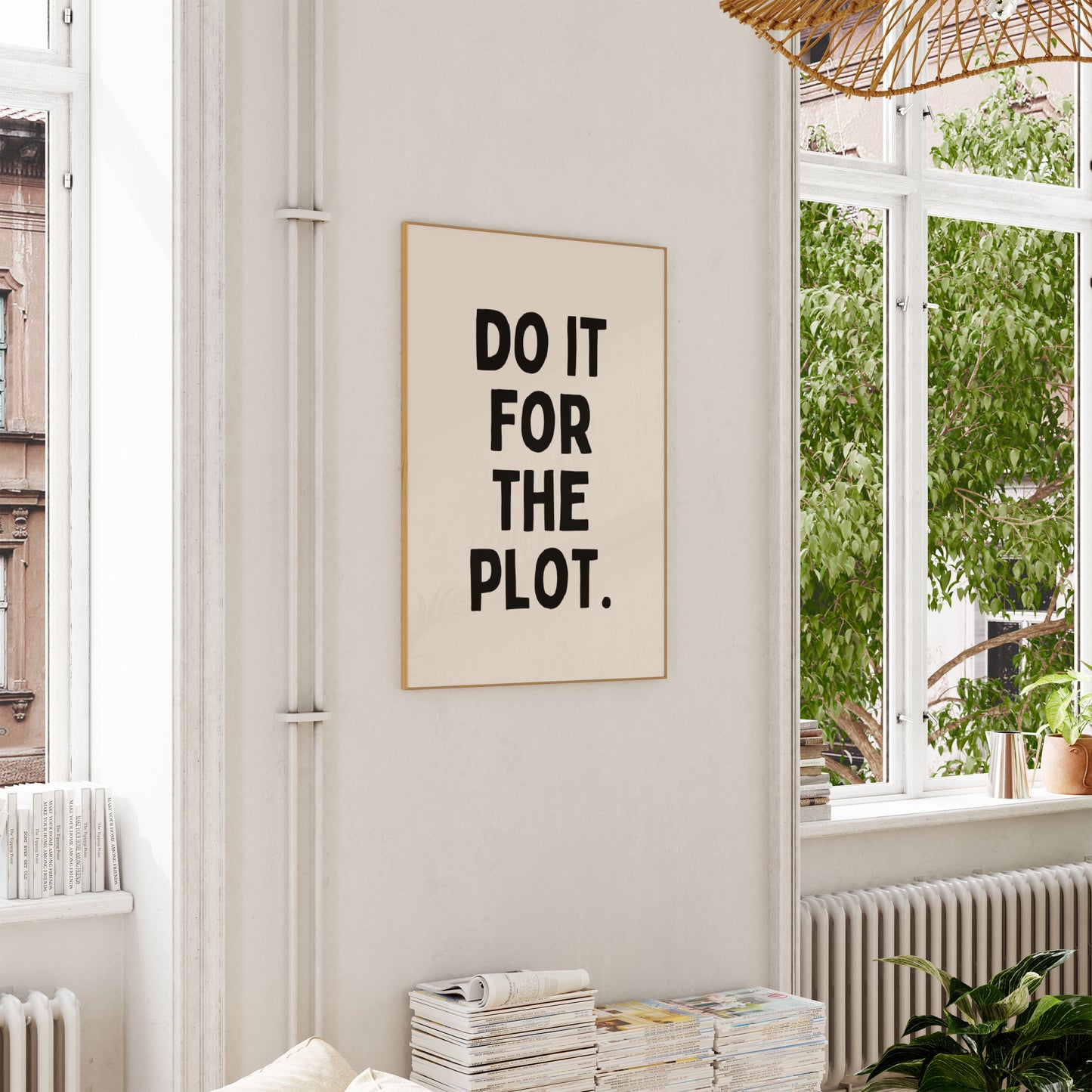 Do It For The Plot | Black and Cream | Art Print