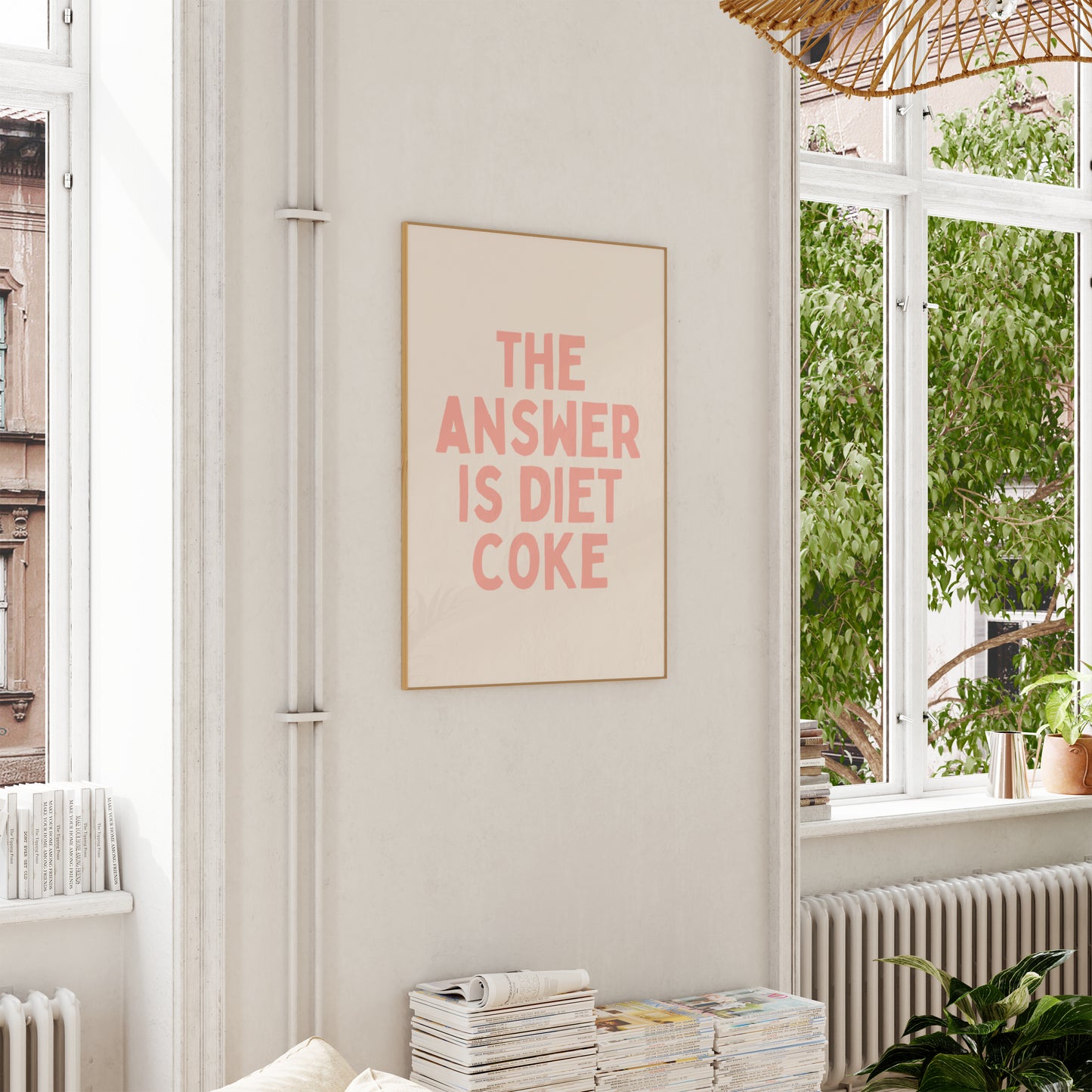 The Answer Is Diet Coke | Peach and Cream | Art Print