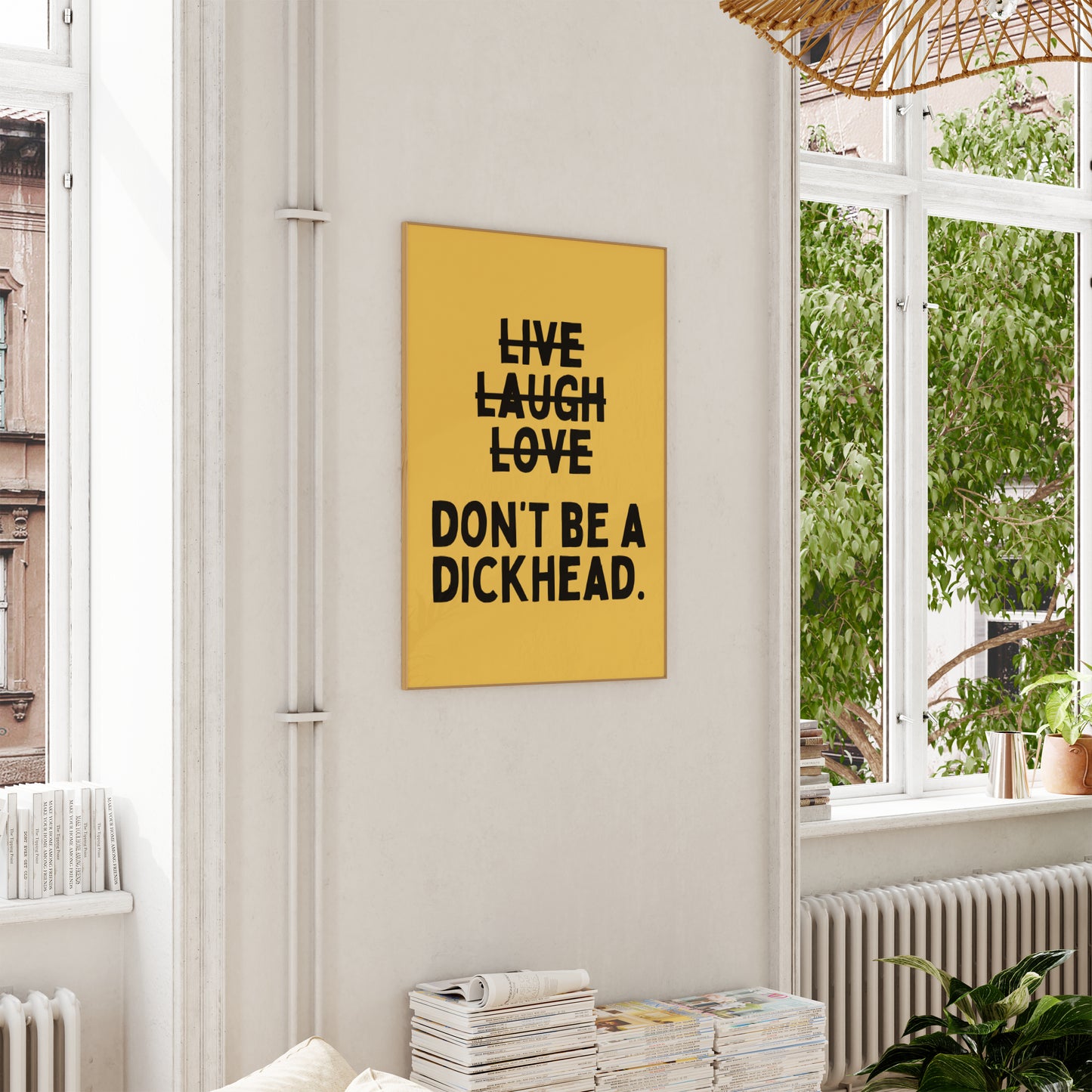 Don't Be A Dickhead | Black and Yellow | Art Print