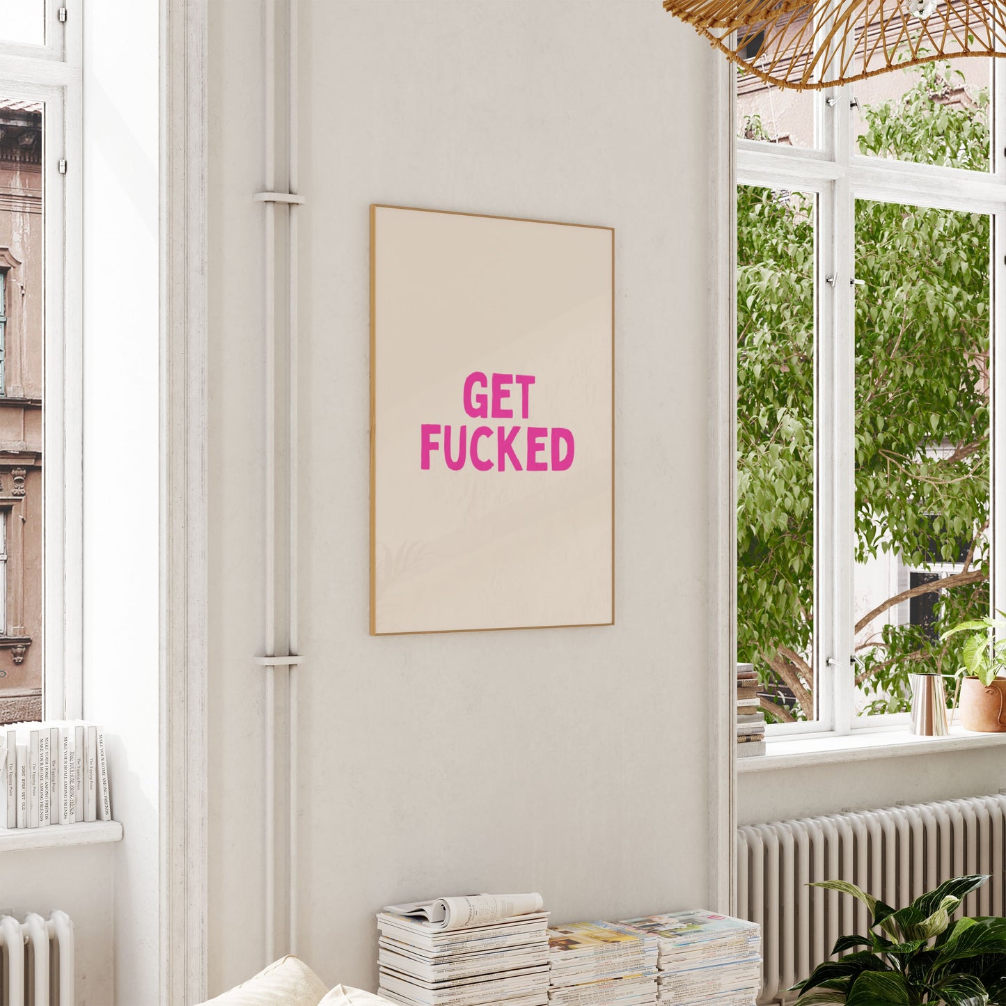 Get Fucked | Hot Pink and Cream | Art Print