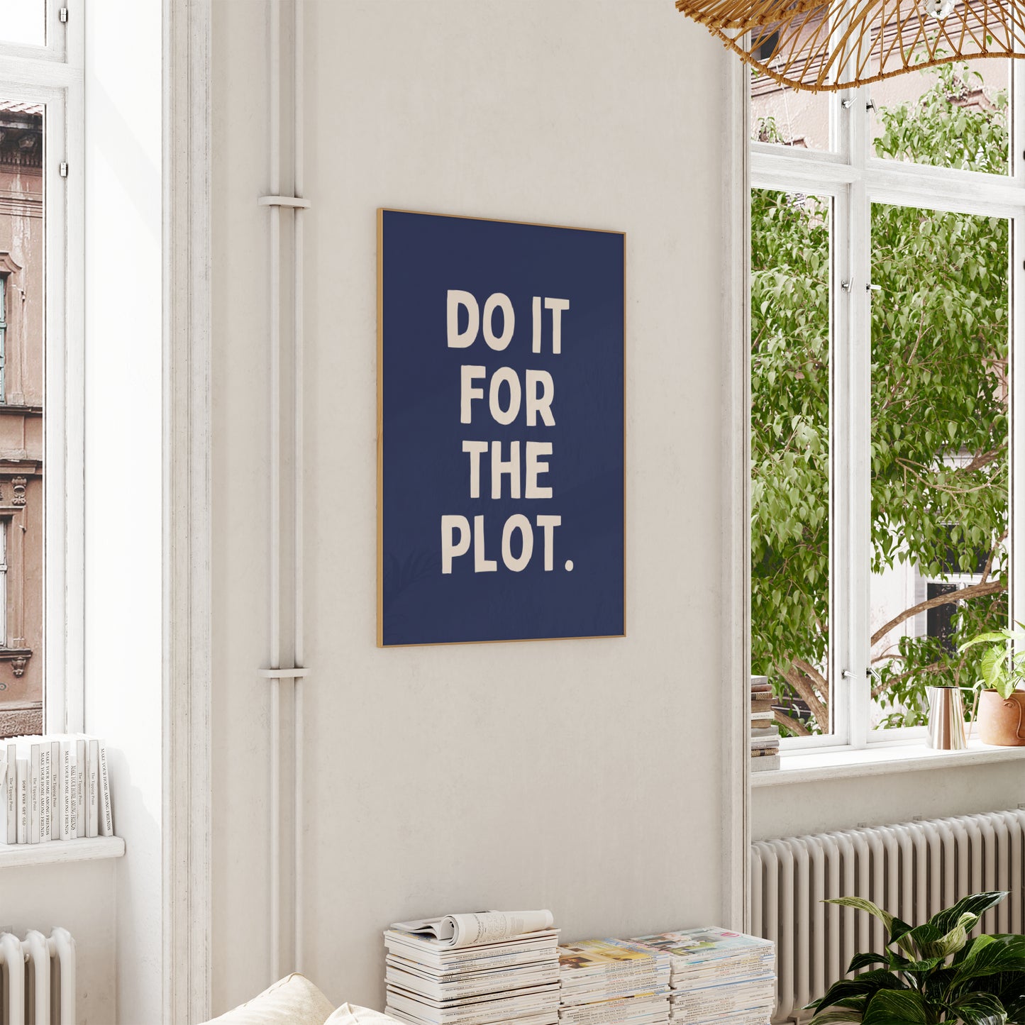 Do It For The Plot | Cream and Navy | Art Print