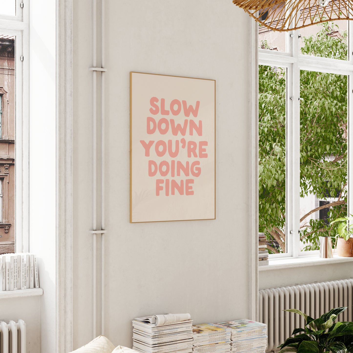 Digital Download | Slow Down You're Doing Fine | Pink and Cream