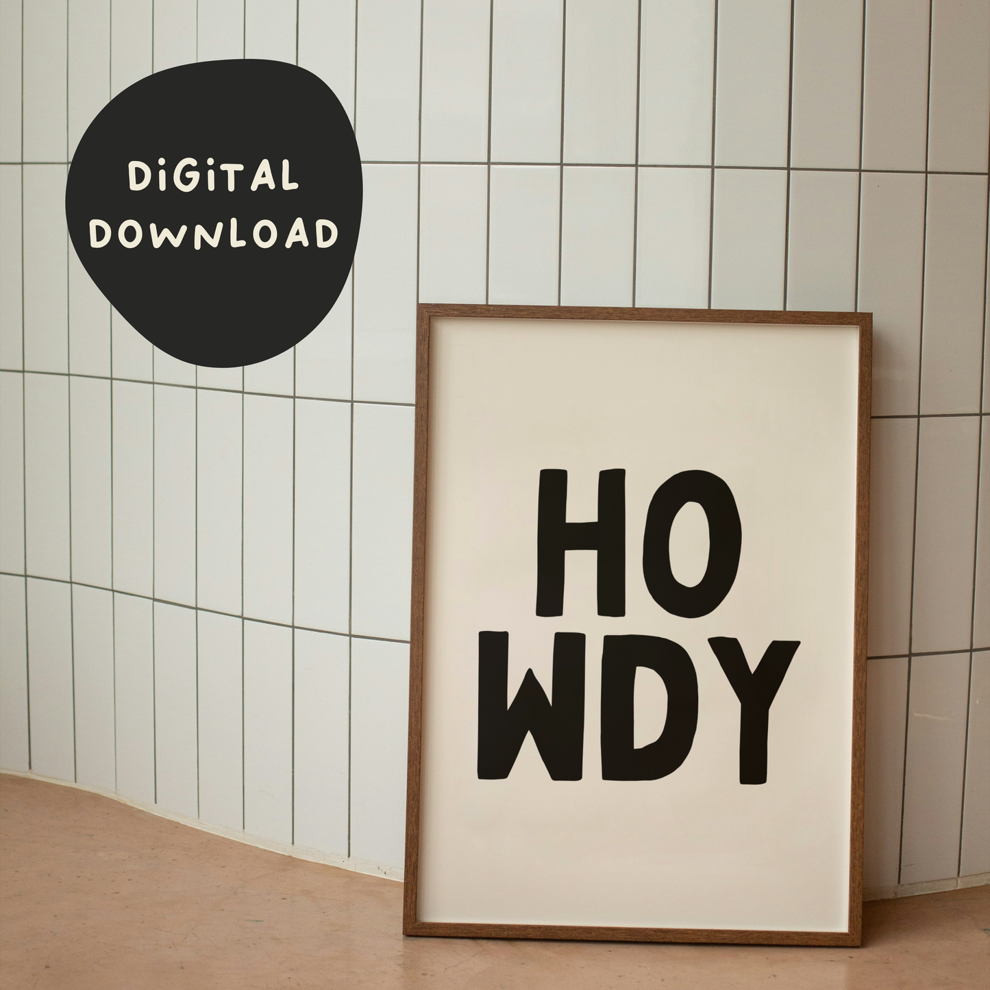 Digital Download | Howdy | Black and Cream