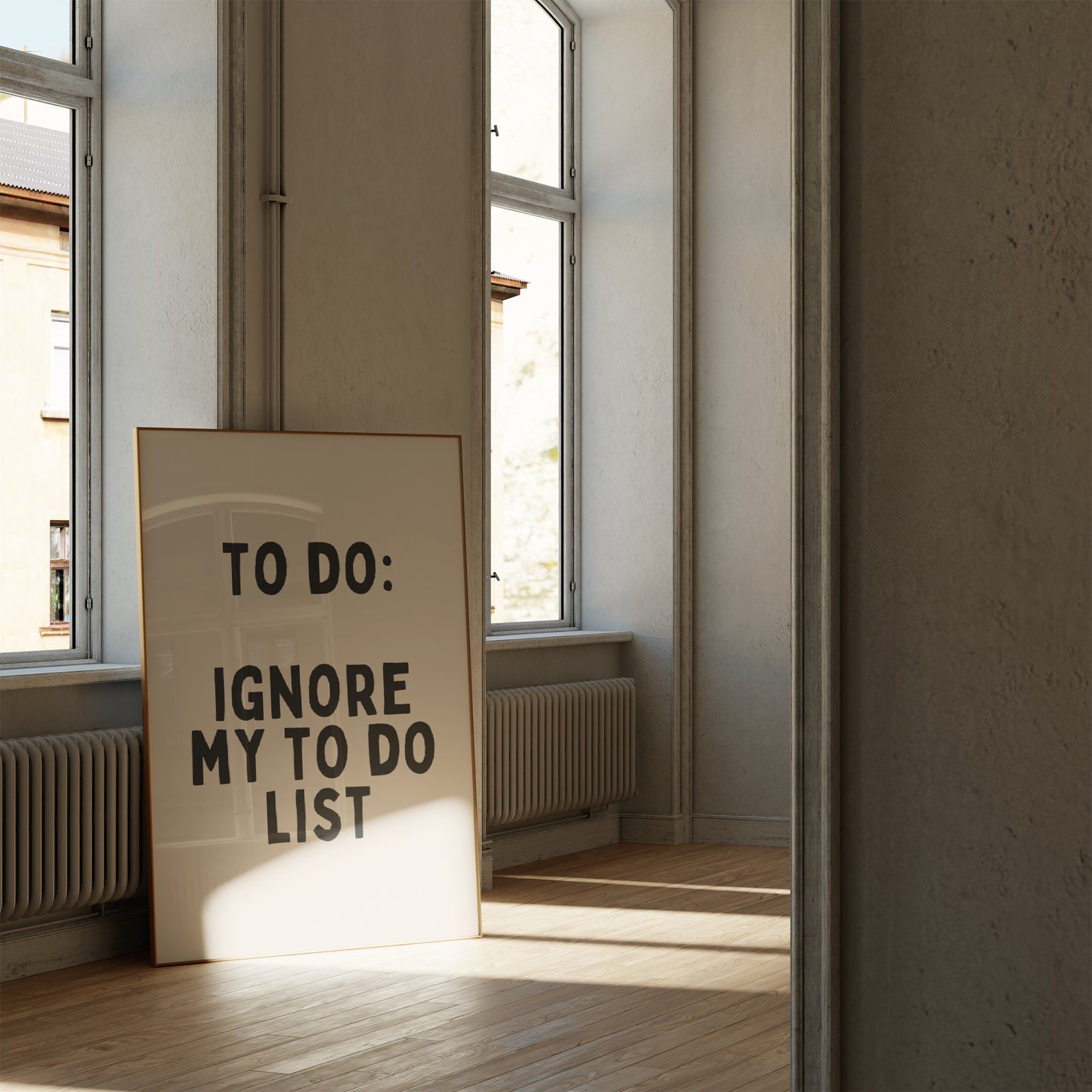 To Do: Ignore To Do List | Black and Cream | Art Print