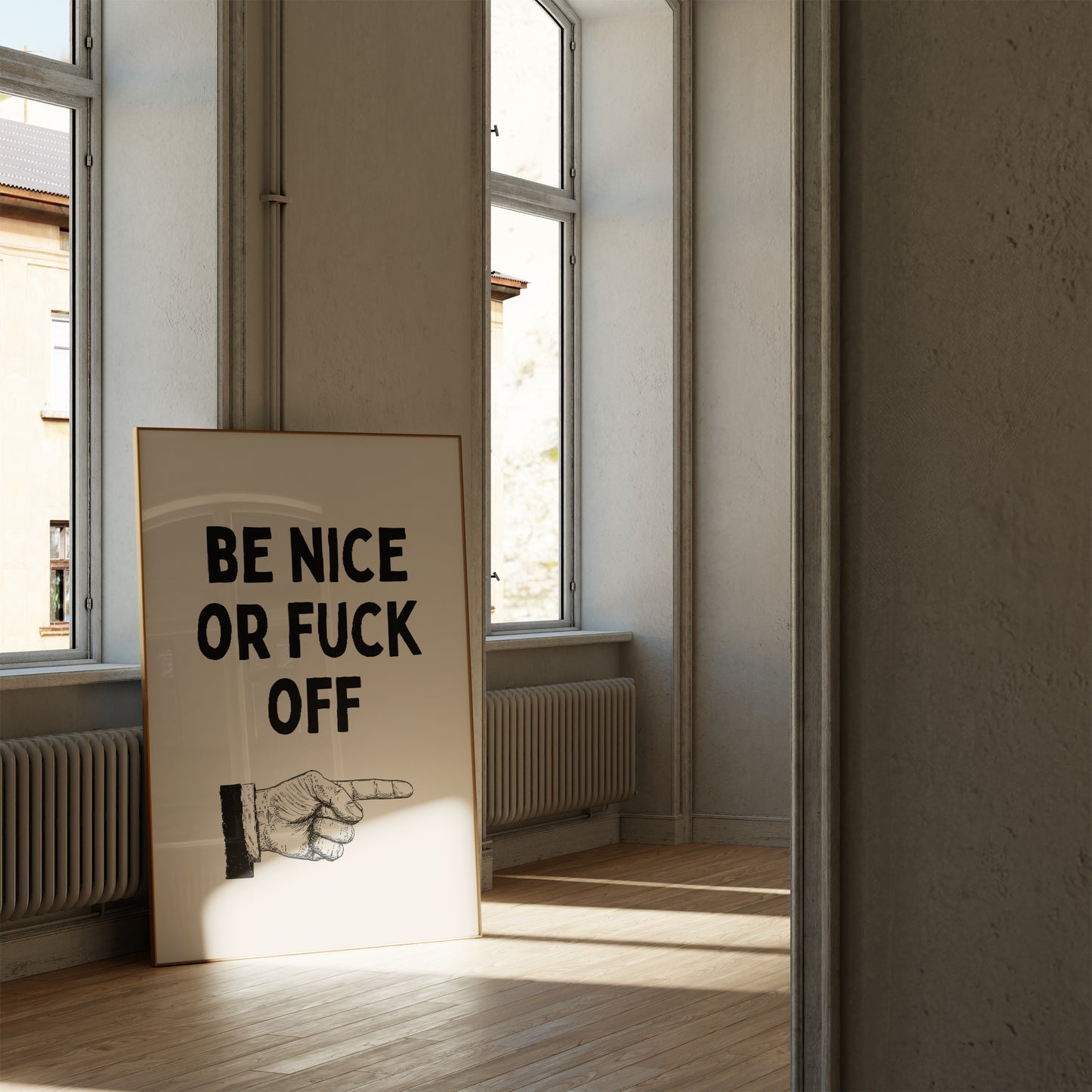 Be Nice Or Fuck Off | Black and Cream | Art Print