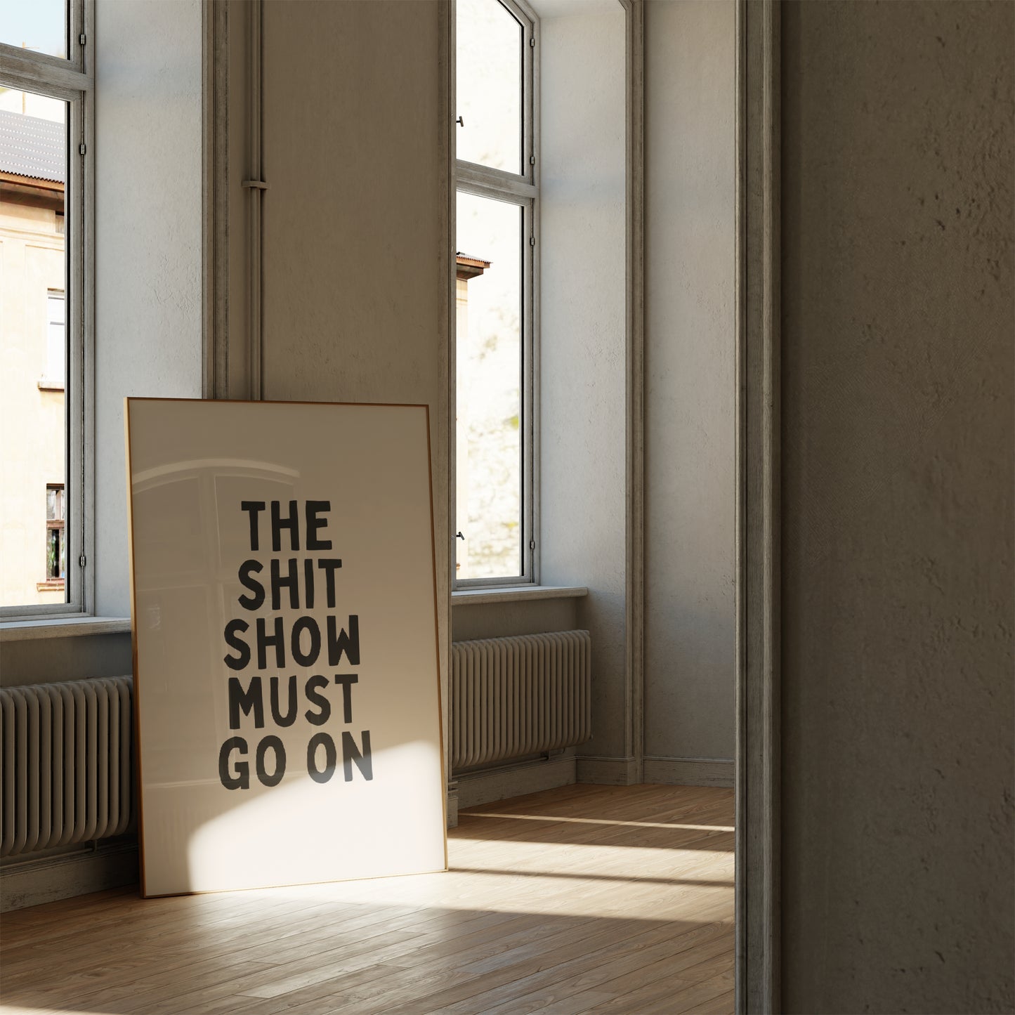 The Shit Show Must Go On |  Black and Cream | Art Print