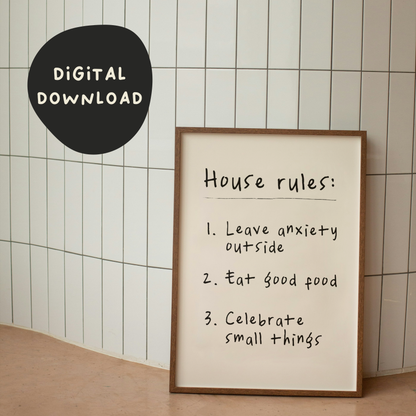 Digital Download |  House Rules | Black and Cream