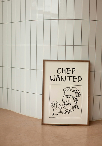 Chef Wanted | Black and Cream | Art Print