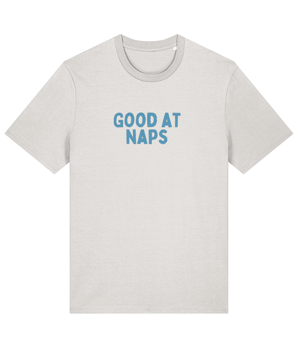 Good At Naps | Blue Graphic | Organic Unisex T Shirt