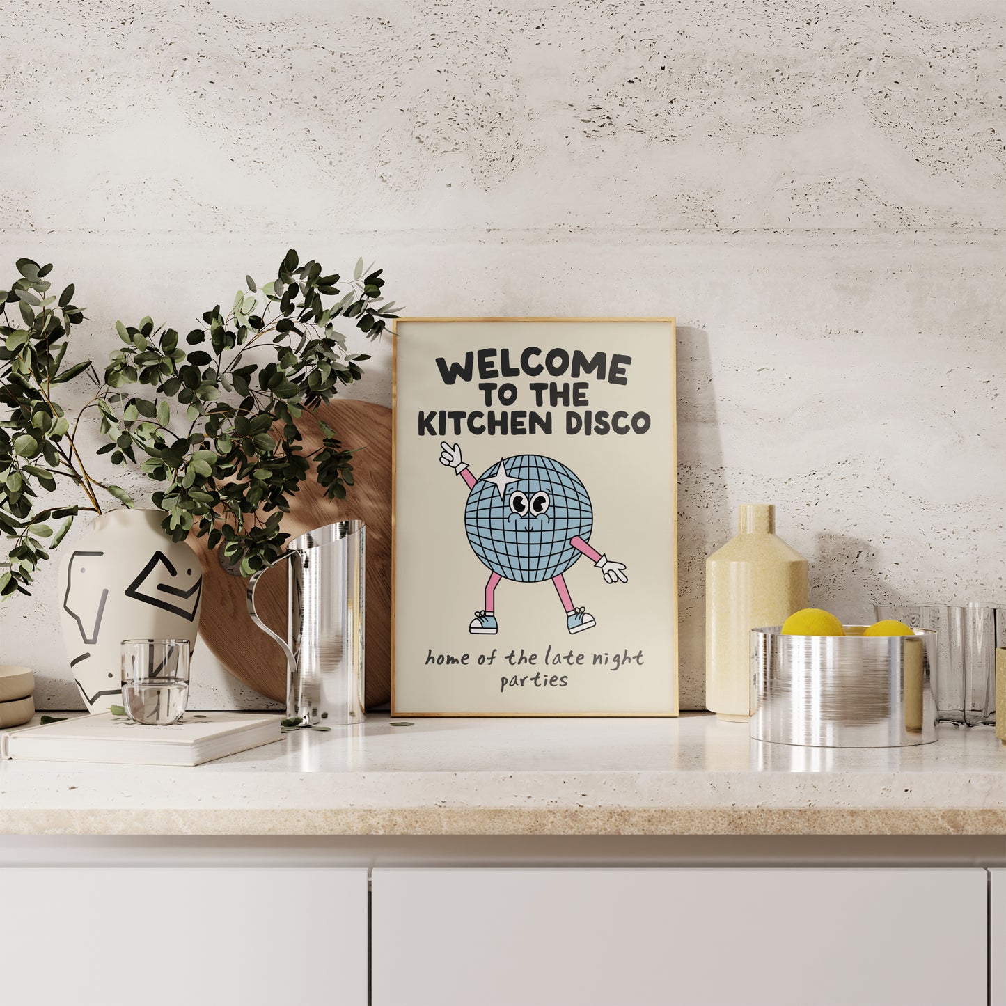 Digital Download | Welcome To The Kitchen Disco | Pink and Cream