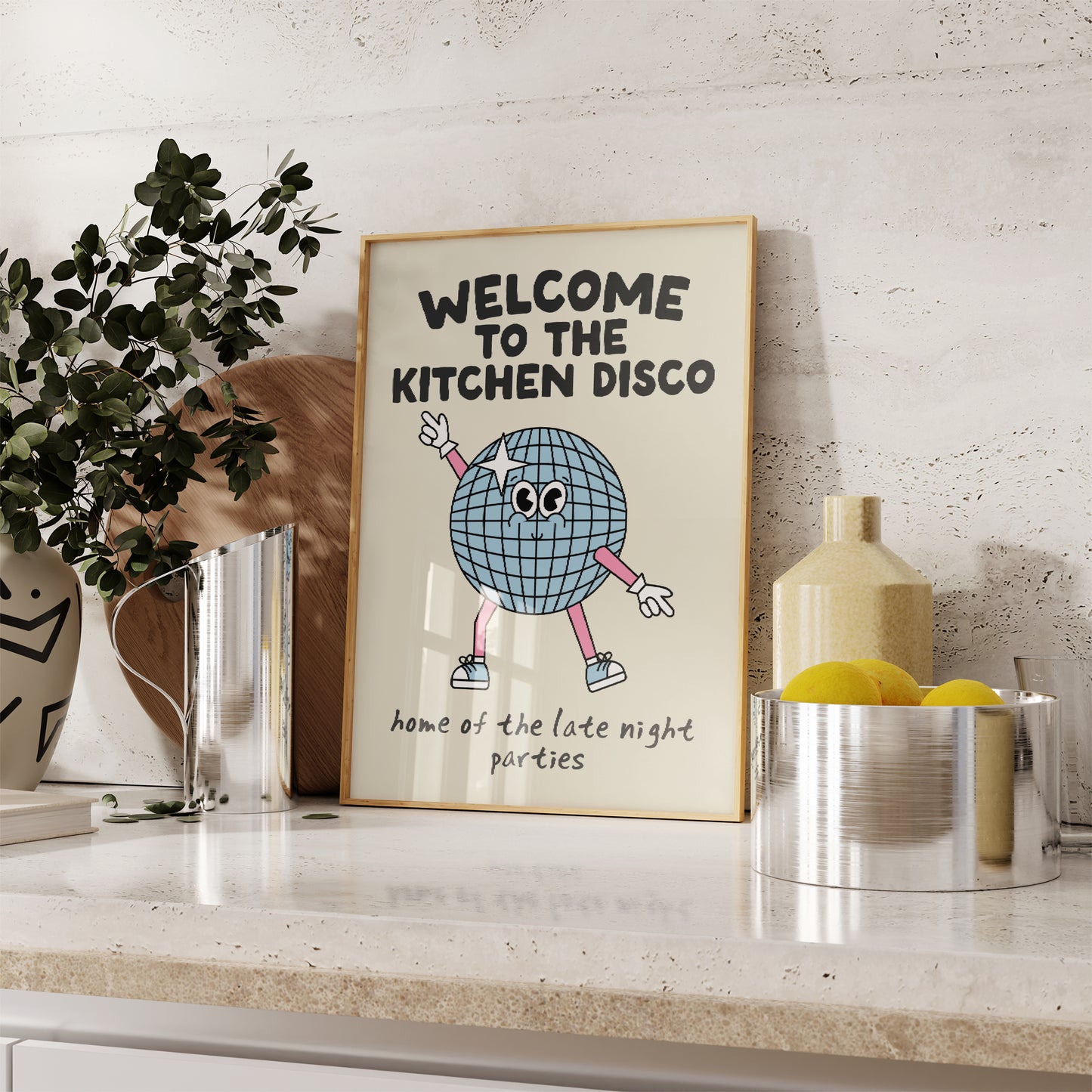 Digital Download | Welcome To The Kitchen Disco | Pink and Cream