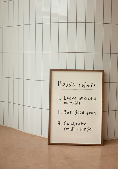 House Rules | Black and Cream | Art Print