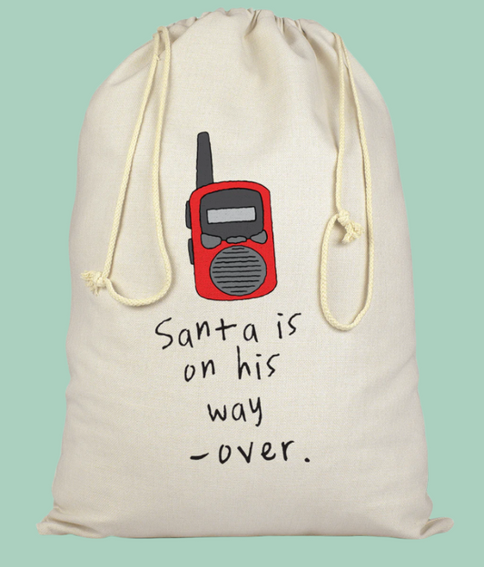 Santa's On His Way | Premium Cotton Christmas Sack