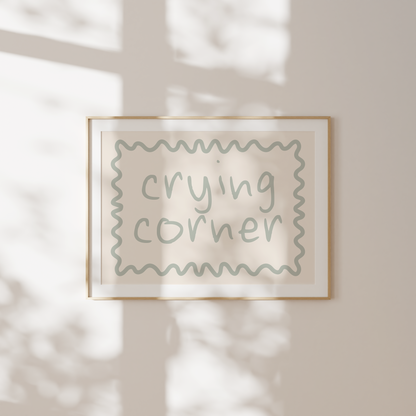 Crying Corner | Tranquil Green and Cream | Landscape | Art Print