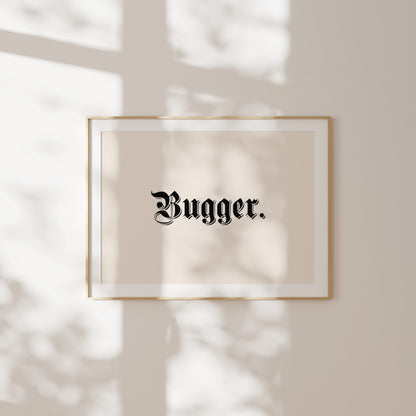 Bugger | Landscape | Black and Cream | Art Print