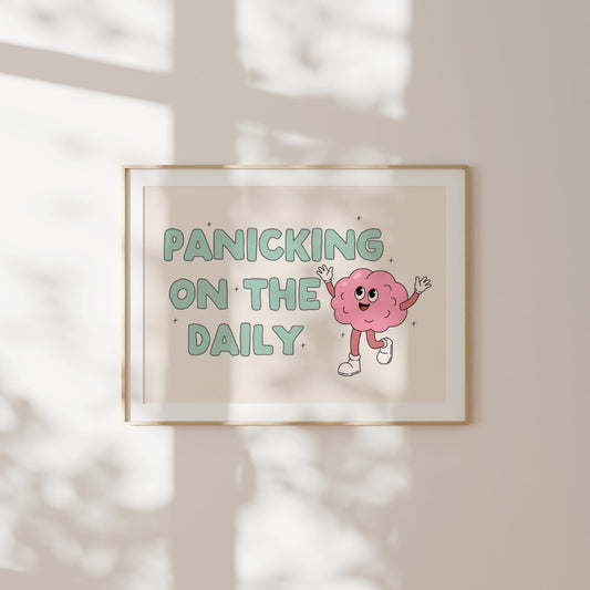 Panicking On The Daily | Seafoam and Cream | Art Print